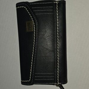 Boc Black Wallet with White Stitching